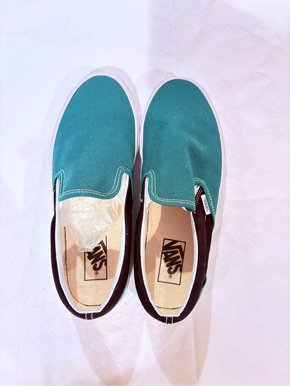 Vans Slip-On Sneakers Teal and Black